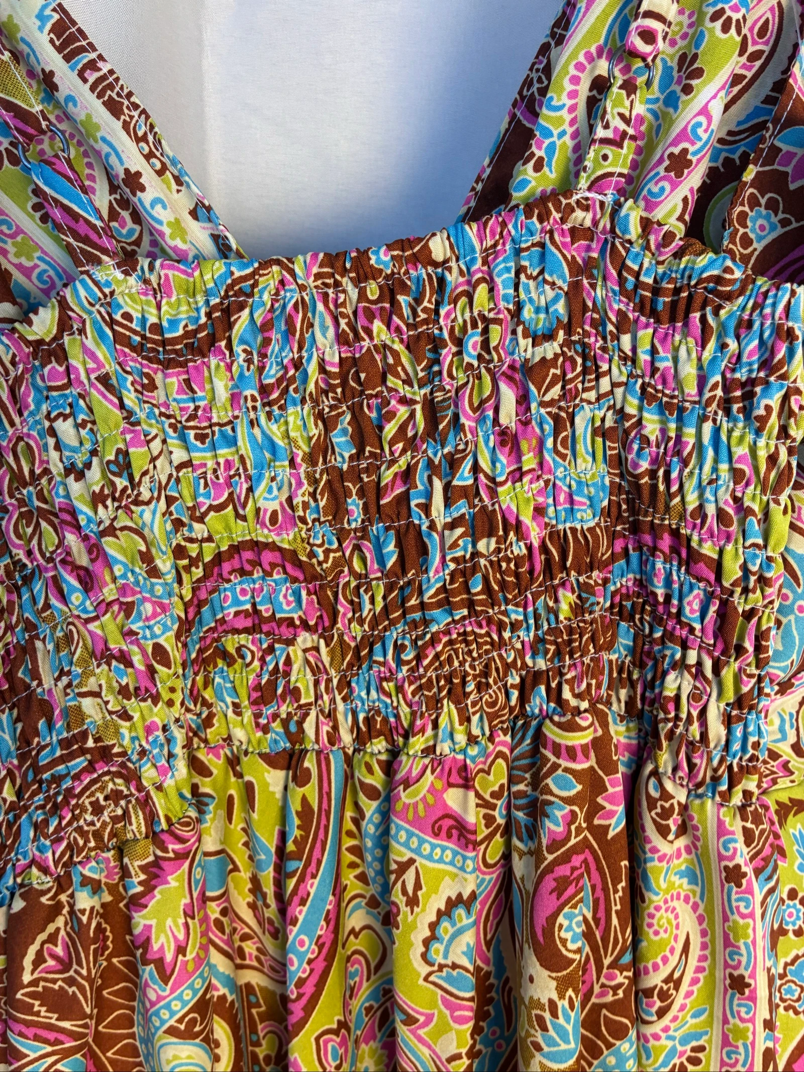 Vestido largo de seda con motivos paisley / cachemira estilo boho chic - Nuevo con etiqueta xs/s/m – photo 6